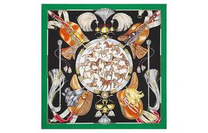 Шёлковый платок Cavalcades HERMES, Многоцветный