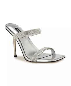 Женские классические сандалии без шнуровки с квадратным носком Yogirl Nine West, серебро