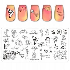 Пластина для штампов для ногтей СЕРДЦЕ НА ДЕНЬ СВЯТОГО ВАЛЕНТИНА, Frezarkowo