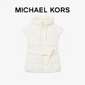 Пуховик женский Michael Kors с капюшоном, белый