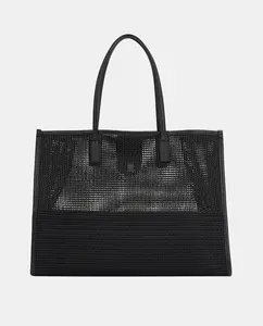 Сумка-тоут из черной рафии Tommy Hilfiger, черный