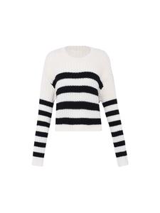 Женский вязаный свитер в кремово-белом и черном цветах myMo