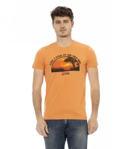 Повседневная футболка с короткими рукавами и круглым вырезом. Trussardi, оранжевый