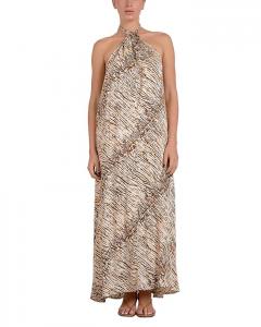 Макси-платье на бретелях Elan, коричневый/бежевый