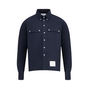 Рубашка Thom Browne Long-Sleeve BD Utility Shirt with Self Armband 'Navy'