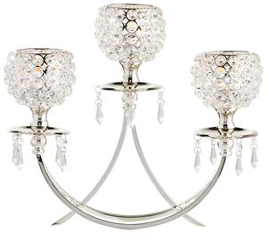 Подсвечник Ambia Home серебристый, 38/10/33 см