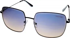 Женские квадратные металлические солнцезащитные очки Kenneth Cole Reaction Shiny Black KC1393 1Z, Black