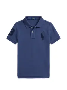 Рубашка поло с вышитым логотипом Polo Ralph Lauren Kids, синий