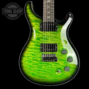 PRS Wood Library DGT Eriza Verde Smokeburst Quilt 10 верхняя часть с чехлом