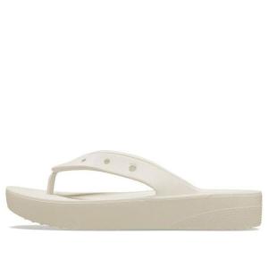 Тапочки classic platform flip (beige) Crocs, белый