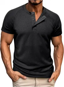 Мужская футболка Henley с коротким рукавом