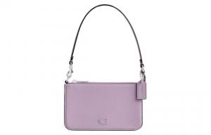 COACH Кожаная сумка через плечо из парусины с вставками малого размера женская фиолетовая