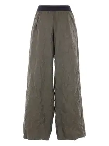 Брюки с жатой текстурой и эластичным поясом Maria Calderara, серый