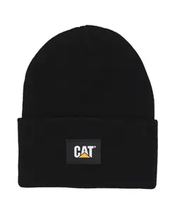 Черная шапка-бини с ребристой отделкой. Cat, черный