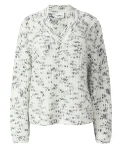 Ребристый свитер с V-образным вырезом Comma, белый