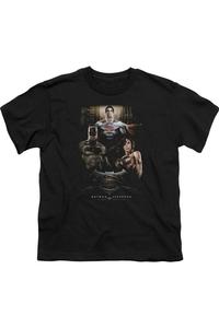 Футболка с коротким рукавом для детей "Бэтмен против Супермена" Gildan, черный