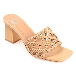Босоножки на толстом каблуке Evvie от Journee, tan synthetic