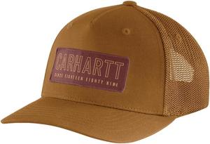 Carhartt мужская 106130 Rugged Flex Canvas Mesh-Back 1889 Patch кепка, Carhartt Brown