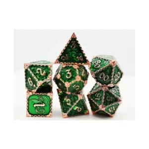 Набор Dragon Poly - Лес (7), Dice Sets - Metal - Dragonstone, Dragon, Dragon Scale, Hidden Dragon