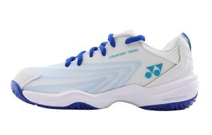 Амортизирующие нескользящие износостойкие дышащие кроссовки для бадминтона низкие унисекс бело-синие YONEX