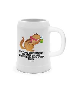 Пивная кружка с беличьим смузи и надписью на белом фоне Mr. & Mrs. Panda