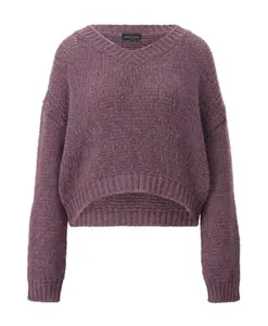 Укороченный вязаный свитер Roberto Collina, фиолетовый