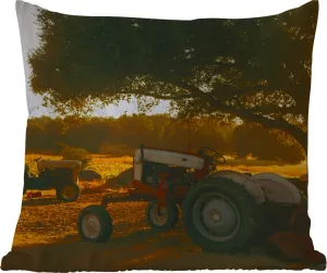 Подушка для улицы Трактор Солнце Дерево Пейзаж - 45 x 45 см - водонепроницаемая - подушка для отдыха - подушка для фото - декоративная подушка MuchoWow