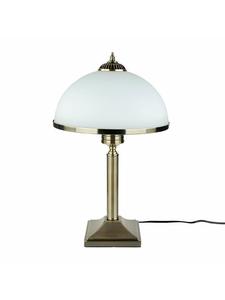 Настольная лампа Ø 30 x (В)50 см из античной латуни белого цвета Licht-Erlebnisse