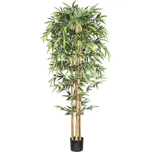 Креативное зеленое искусственное дерево «Бамбук» с настоящими бамбуковыми палочками Creativ Green, зеленый