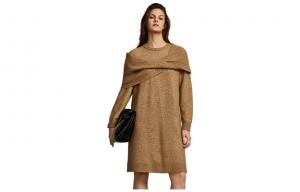 ELLE Длинная юбка с длинными рукавами для женщин осень coffee