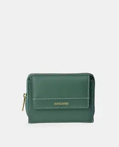 Кожаный кошелек с клапаном Daviletto, зеленый