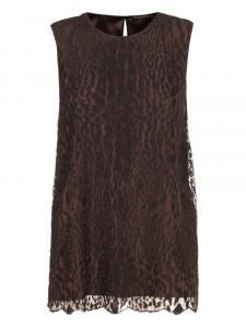 Топ TOM FORD с леопардовым принтом и кружевом, коричневый