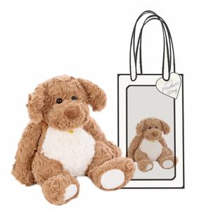 Очаровательная плюшевая игрушка щенка с висячими ушками и колокольчиком, высота 36см/45см Handsome, темно-коричневый