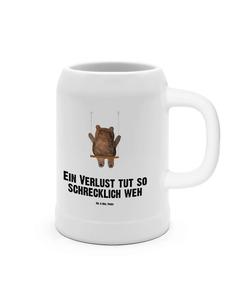 Пивная кружка с надписью "Медвежьи качели" на белом фоне Mr. & Mrs. Panda