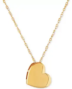 Ожерелье с подвеской в виде полированного сердца 17 дюймов из 10-каратного золота Macy'S, gold