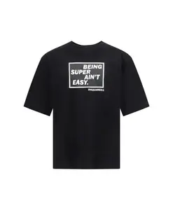 Хлопковая футболка с графическим логотипом Dsquared2, черный