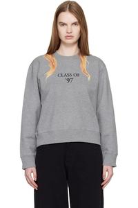 Mm6 Maison Margiela Серая хлопковая толстовка без начеса