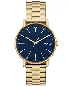 Мужские фирменные золотые часы из нержавеющей стали, 40 мм Skagen, gold