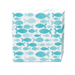 Набор салфеток из 4 шт., 100 % хлопок, 20x20 дюймов, акварель, бирюзовая рыбка