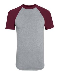 Бейсбольная футболка с коротким рукавом Augusta Sportswear, цвет athletic heather/ maroon
