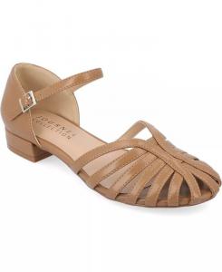 Женские туфли Joannah Fisherman Ankle Strap Flat Journee Collection, коричневый/бежевый