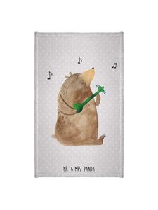 Mr. & Mrs. Panda Хлопковое полотенце с песенкой про медведя (без слов), пастельно-серого цвета