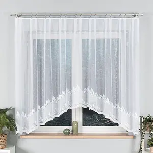 КАМЕЛИЯ - Готовая жаккардовая штора с подгибом по низу - 310x160 см - белая MARKIZETA HOME