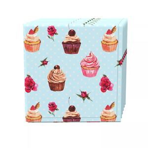 Набор салфеток, 100 % полиэстер, набор из 4 шт., 18x18 дюймов, Vintage Cupcakes & Dots