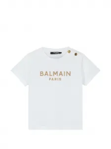 Футболка с пуговицами Balmain Kids, белый