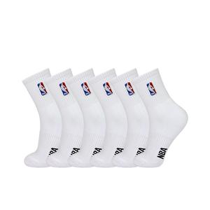 Мужские носки до середины икры NBA, 6 пар, 2 упаковки (Черный)
