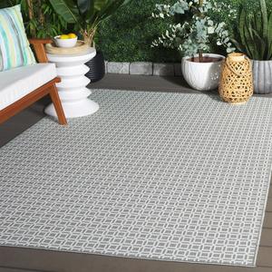 Ковер для улицы SAFAVIEH, 122 x 183 см,  коллекция Terrace, Ivory & Grey, устойчивый к погодным условиям и моющийся, идеально для патио, заднего двора, прихожей, террасы (TER808F)