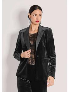 MADELEINE Бархатный блейзер с лацканами, черный