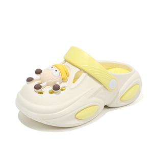 Детские тапочки с антиударной подошвой, износостойкие, легкие, амортизирующие, низкие NEZHACHAOHAI, бежевый/желтый