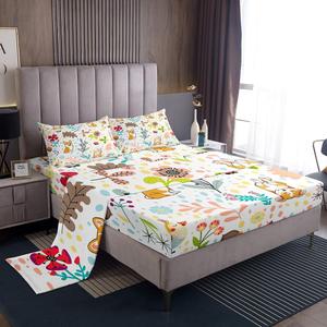 Erosebridal Детский комплект постельного белья Cute Corgi с цветочным принтом и рисунком собак, Yellow Blue Green